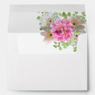 Elegant Pink Floral Lined Invitation Envelope