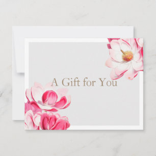 Elegant Pink Floral Magnolia Gift Certificate