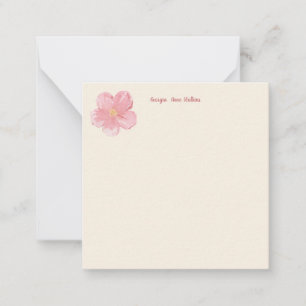 Elegant Pink Floral Monogrammed Note Card