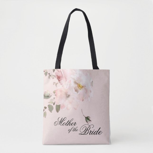 Elegant Pink Floral Mother of the Bride Tote (Front)