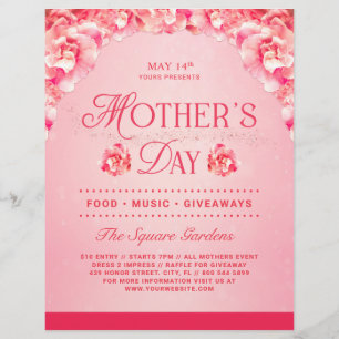 Elegant Pink Floral Mother's Day Celebration Event Flyer
