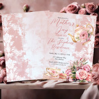 Elegant Pink Floral Mother's Day High Tea 