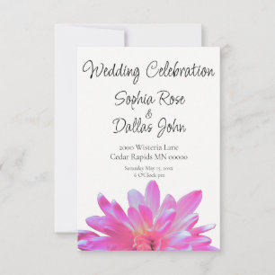 Elegant pink floral oink daisy invitation