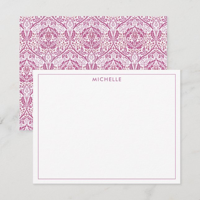 Elegant Pink Floral Pattern Card (Front/Back)
