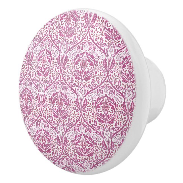 Elegant Pink Floral Pattern Ceramic Knob (Right)