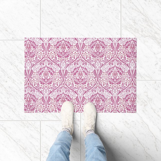 Elegant Pink Floral Pattern Doormat (Indoor)