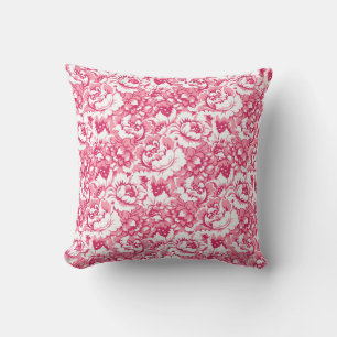 Elegant Pink Floral Pattern Girly Chic Cushion