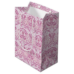 Elegant Pink Floral Pattern Medium Gift Bag
