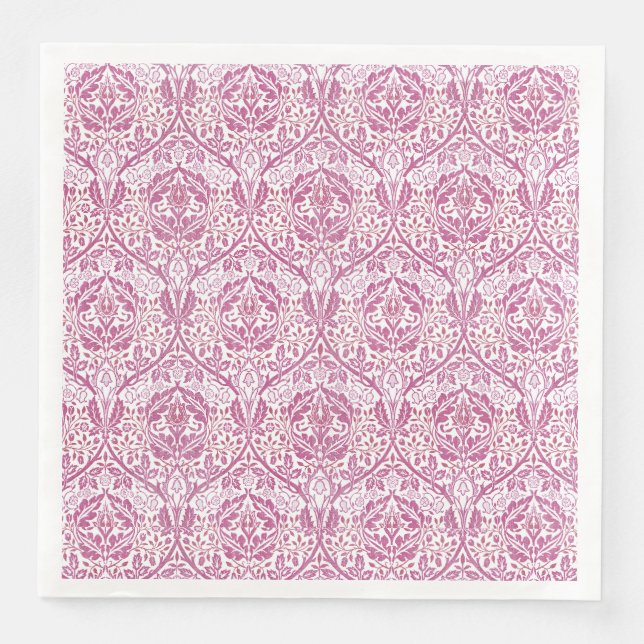 Elegant Pink Floral Pattern Napkin (Front)