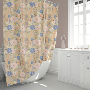 Elegant Pink Floral Pattern Shower Curtain