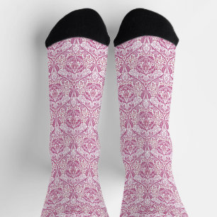 Elegant Pink Floral Pattern Socks