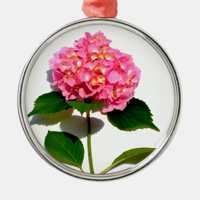 Elegant pink floral pink hydrangea  metal tree decoration (Front)