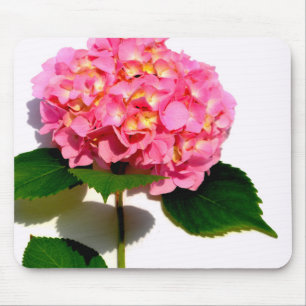 Elegant pink floral pink hydrangea mouse mat