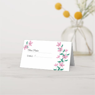 Elegant Pink Floral Place Card