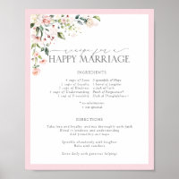 Elegant Pink Floral Recipe for a Happy Marriage