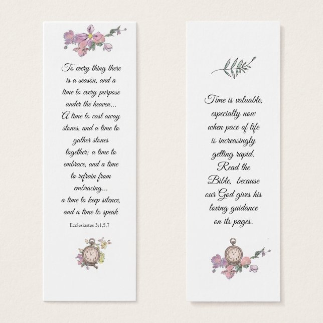 Elegant Pink Floral Religious Bible Wisdom (Front & Back)