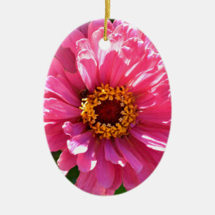 Elegant pink floral retro pink daisy  ceramic tree decoration