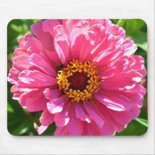 Elegant pink floral retro pink daisy mouse mat