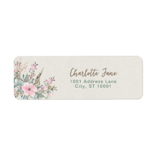 Elegant Pink Floral Return Address Labels