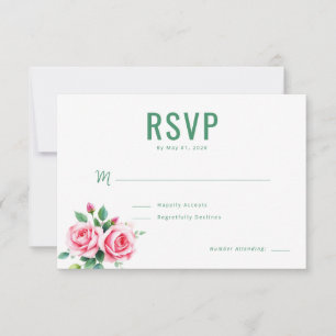 Elegant Pink Floral RSVP Card