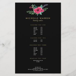 Elegant Pink Floral Salon II Flyer