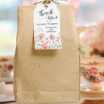 Elegant Pink Floral Sixty 60th Birthday Thank You Gift Tags<br><div class="desc">Pink peonies and berries highlight this 60th Birthday Milestone Favour Gift Tags.  Age can be customised to 61,  62,  63,  etc.</div>