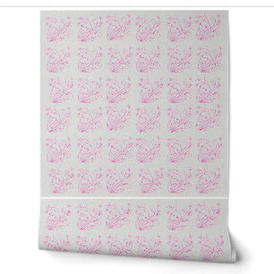 Elegant Pink Floral Swirl Wallpaper – Soft Botanic