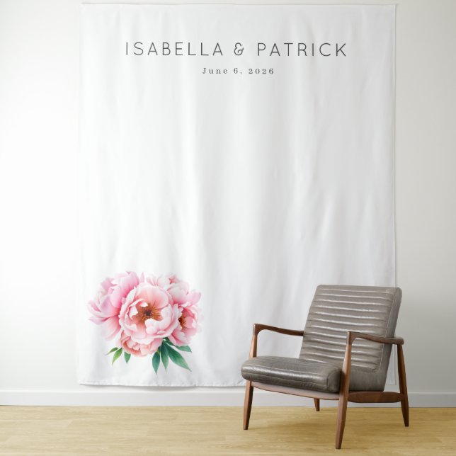Elegant Pink Floral Tapestry (In Situ)