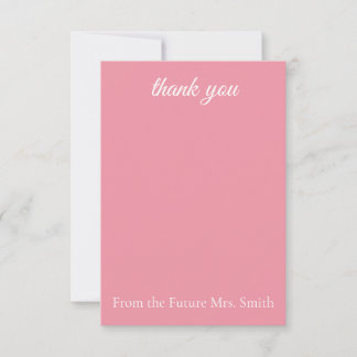 Elegant Pink Floral Thank You Card