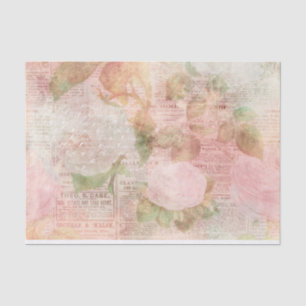 Elegant Pink Floral Vintage Tissue Paper