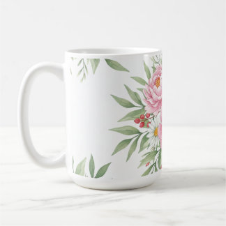 Elegant Pink Floral Watercolor Coffee Mug"  Coffee Mug
