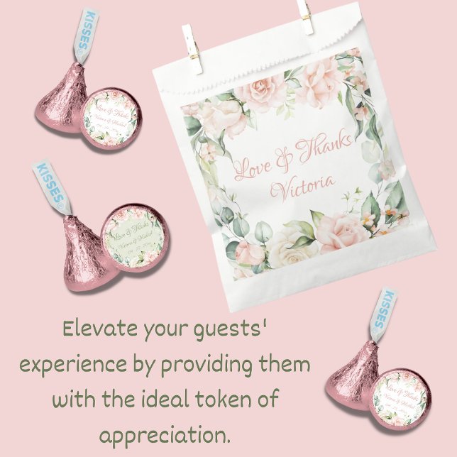 Elegant Pink Floral Wedding Bridal Shower Favour Bags (Creator Uploaded)
