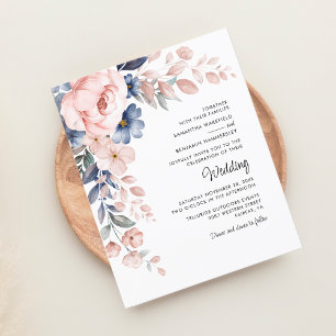 Elegant Pink Floral Wedding Invitation