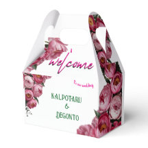 Elegant Pink Floral Wedding Welcome Sign