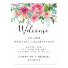 Elegant Pink Floral Welcome to Our Wedding Sign