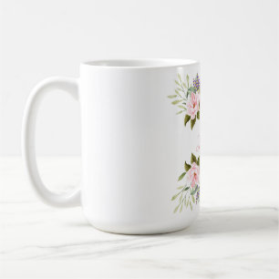 Elegant Pink Floral Wreath Wedding Monogram 25th Coffee Mug