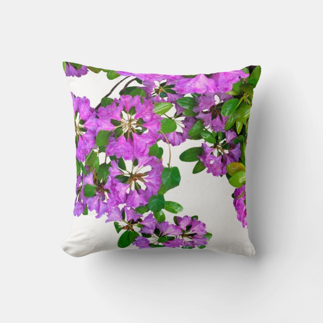 Elegant pink florals pink azaleas pink flowers cushion (Front)