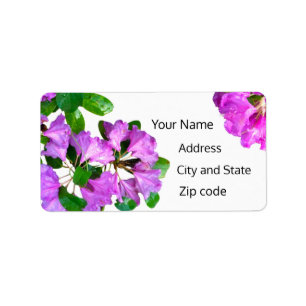 Elegant pink florals pink azaleas pink flowers label