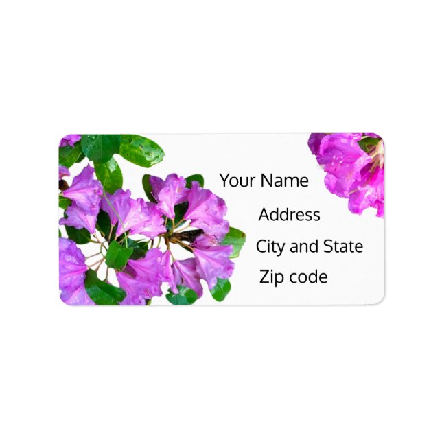 Elegant pink florals pink azaleas pink flowers label (Front)