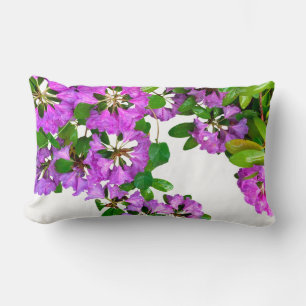 Elegant pink florals pink azaleas pink flowers lumbar cushion