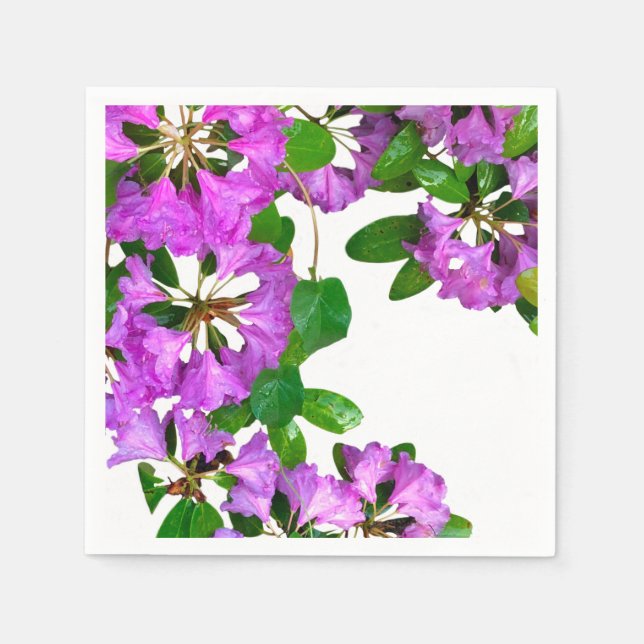 Elegant pink florals pink azaleas pink flowers napkin (Front)