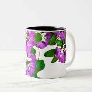 Elegant pink florals pink azaleas pink flowers Two-Tone coffee mug