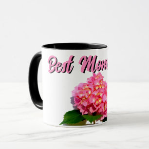 Elegant pink florals pink hydrangea  mug