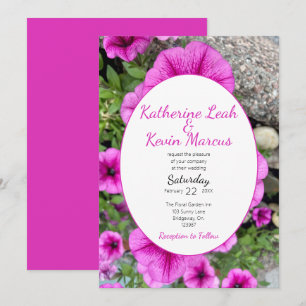 Elegant Pink Flower Floral  Invitation
