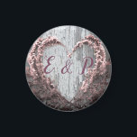 Elegant pink flower heart rustic barn wood wedding magnet<br><div class="desc">This beautiful elegant, classic and modern wedding item features a heart made of real “bridal wreath” Spirea Flowers. The couple's initials looks really cute nestled inside the heart. I put the heart on a rustic, distressed, grey barn wood background with dusty rose pink accents. Very easy to customise. This item...</div>