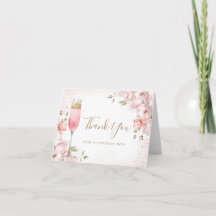 Elegant Pink Flowers Brunch & Bubbly Bridal Shower