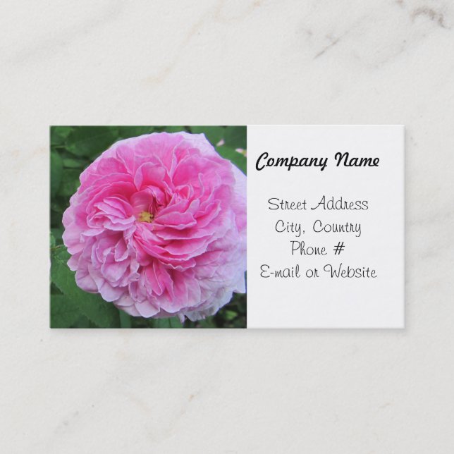 Elegant Pink Flowers Business Card (Front)