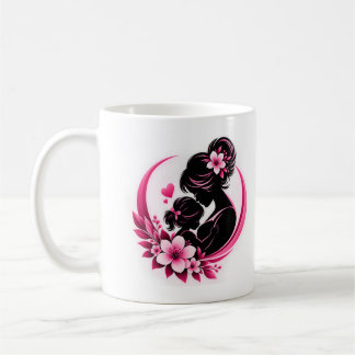 Elegant Pink Flowers Motherhood Love Women Coffee Mug