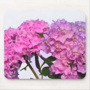 Elegant pink flowers pink hydraeas mouse mat