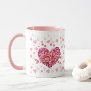 Elegant Pink Flowers Valentine's Day Mug